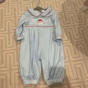 Boys Santa Christmas romper size 6 month- cecil and lou